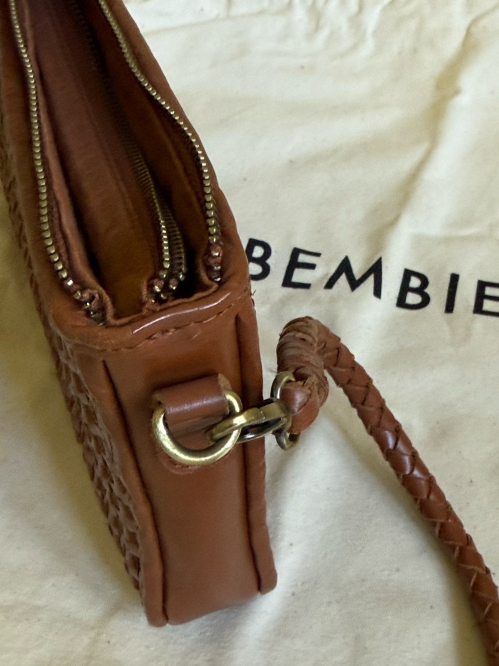 Bembien Nora Crossbody Woven Leather Purse in Sienna - Picture 7 of 13